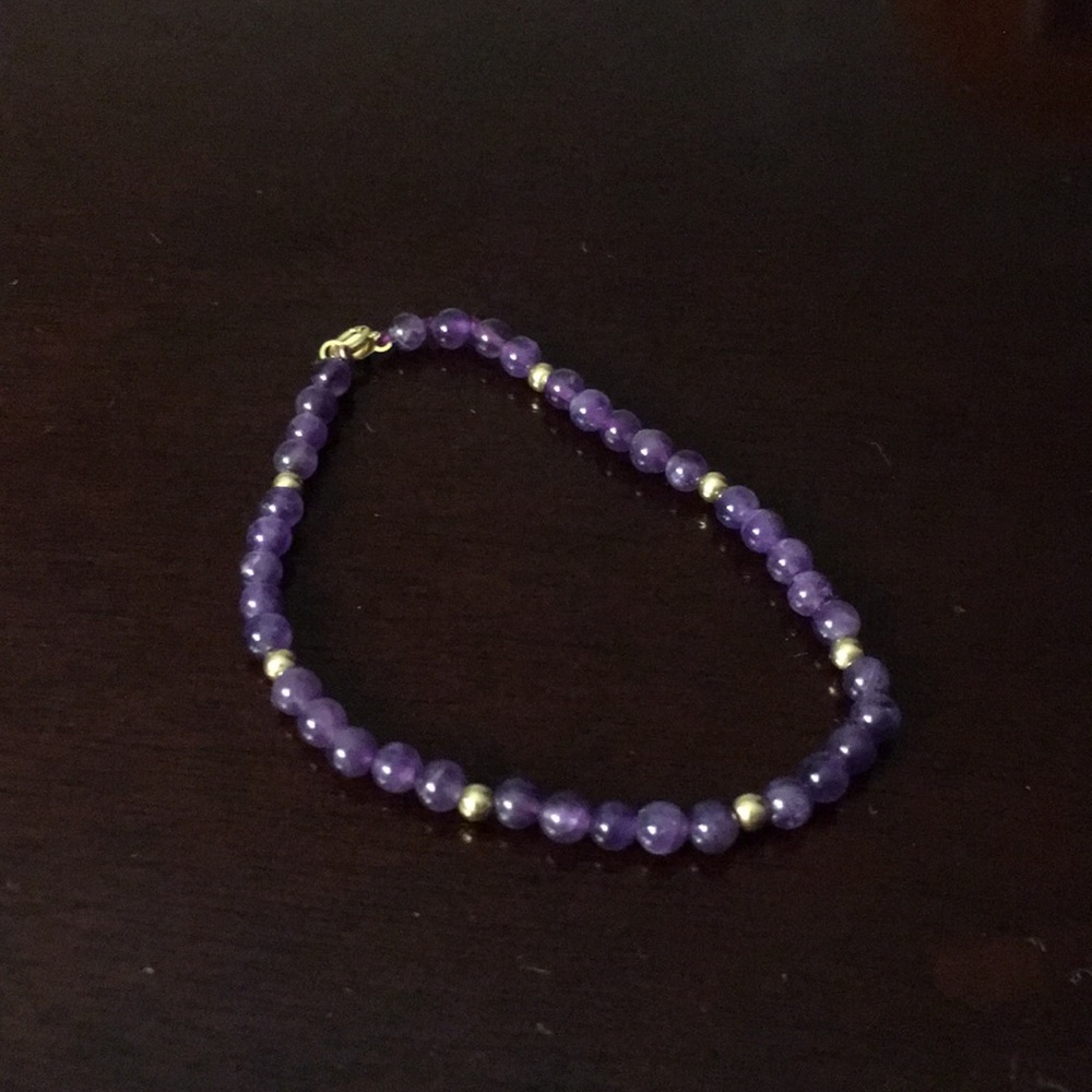 Vintage 14k Yellow Gold Knotted Amethyst Beads